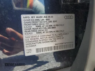 2023 Audi Q7 Prestige with VIN WA1VXBF75PD022526, listed as a Copart auction lot 61075745 with 18,307 mi miles and Salvage title. Bid and sale history available at DreamBid. Image 13.