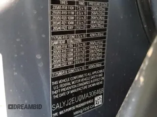 2021 Land Rover Range Rover Velar S with VIN SALYJ2EU0MA306468, listed as a Copart auction lot 56241045 with Not provided miles and Salvage title. Bid and sale history available at DreamBid. Image 13.