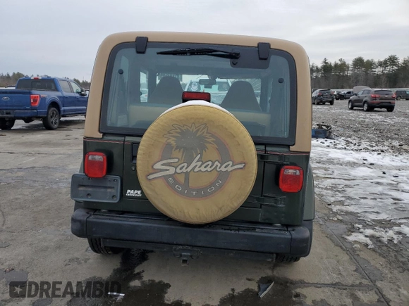1997 Jeep Wrangler Sahara with VIN 1J4FY49S8VP466332, listed as a Copart auction lot 87898585 with 117,814 mi miles and Clean Title. Bid and sale history available at carsss.com. Image 6.