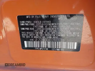 2013 Subaru Crosstrek Limited z VIN JF2GPAGC4D2803731, wystawiony jako IAAI lot #42214575 z przebiegiem 85 677 mil mil oraz . Historia ofert i sprzedaży dostępna na DreamBid. Obrazek 9.