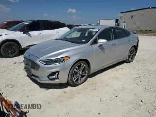 2019 Ford Fusion Titanium with VIN 3FA6P0D93KR184681, listed as a Copart auction lot 49898125 with 64,608 mi miles and Salvage Title. Bid and sale history available at carsss.com. Image 1.