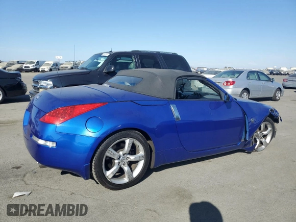 2006 Nissan 350Z Touring with VIN JN1AZ36A36M450628, listed as a Copart auction lot 75018954 with 76,763 mi miles and Salvage Title. Bid and sale history available at DreamBid. Image 3.