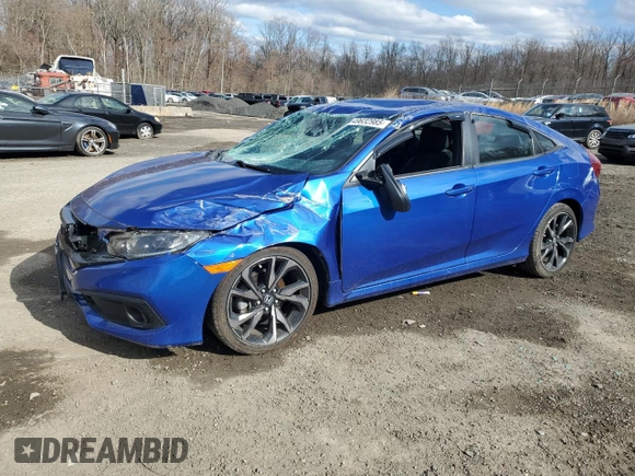2019 Honda Civic Sedan Sport with VIN 2HGFC2F84KH536508, listed as a Copart auction lot 49632985 with 41,012 mi miles and Salvage Title. Bid and sale history available at carsss.com. Image 1.