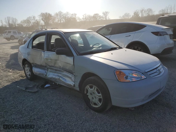 2002 Honda Civic LX with VIN 2HGES16502H572761, listed as a Copart auction lot 50168235 with 248,045 mi miles and Salvage Title. Bid and sale history available at carsss.com. Image 4.