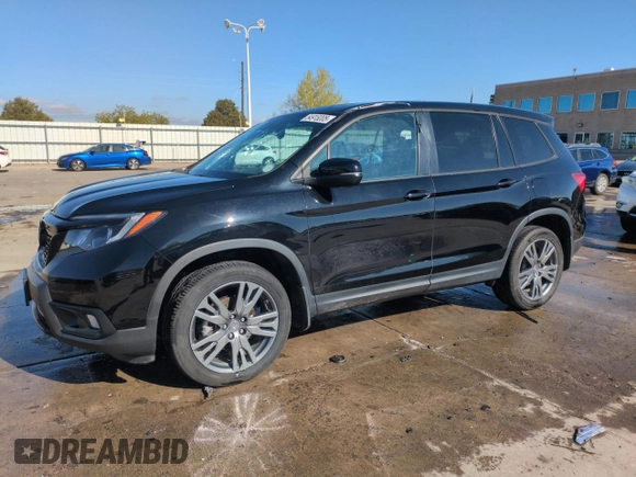 2020 Honda Passport EX-L z VIN 5FNYF8H54LB012271, wystawiony jako Copart lot #54915205 z przebiegiem 48 928 mil mil oraz Szkoda całkowita • Salvage title. Historia ofert i sprzedaży dostępna na DreamBid. Obrazek 1.