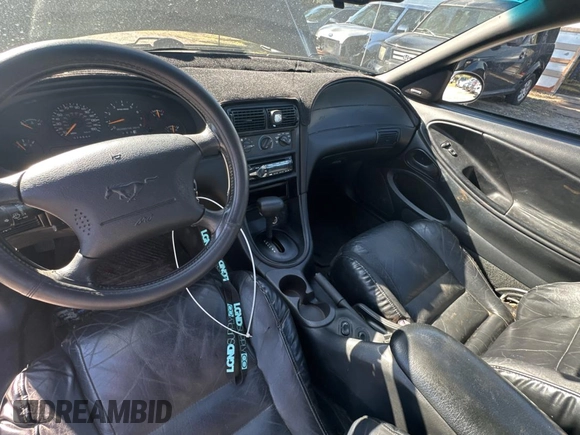 1998 Ford Mustang GT with VIN 1FAFP45X3WF197020, listed as a Copart auction lot 43796325 with 74,844 mi miles and Salvage Title. Bid and sale history available at carsss.com. Image 9.