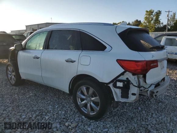 2016 Acura MDX w/Advance with VIN 5FRYD4H93GB018634, listed as a Copart auction lot 65938493 with 38,479 mi miles. Bid and sale history available at carsss.com. Image 2.