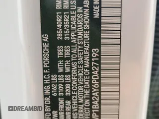 2023 Porsche Cayenne z VIN WP1BA2AY6PDA27193, wystawiony jako Copart lot #74930444 z przebiegiem 13 543 mil mil oraz Nie do naprawy • Non repairable. Historia ofert i sprzedaży dostępna na DreamBid. Obrazek 14.