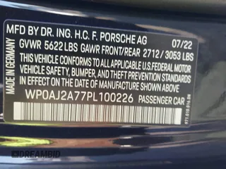 2023 Porsche Panamera with VIN WP0AJ2A77PL100226, listed as a IAAI auction lot 41554538 with 52,257 mi miles and . Bid and sale history available at DreamBid. Image 9.