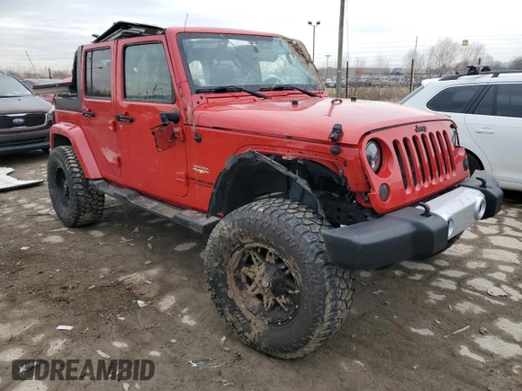 2014 Jeep Wrangler Unlimited Sahara with VIN 1C4BJWEG3EL292912, listed as a Copart auction lot 46402825 with 91,392 mi miles and Salvage Title. Bid and sale history available at carsss.com. Image 4.