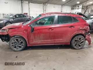 2022 Hyundai Kona N Line with VIN KM8K3CA39NU771109, listed as a IAAI auction lot 41509985 with 21,231 mi miles. Bid and sale history available at carsss.com. Image 15.