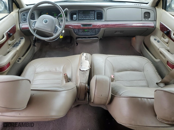 2001 Mercury Grand Marquis LS with VIN 2MEFM75W91X657949, listed as a Copart auction lot 87427734 with 142,561 mi miles and Salvage Title. Bid and sale history available at carsss.com. Image 8.