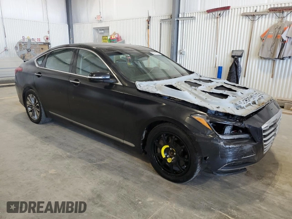 2015 Hyundai Genesis 3.8L with VIN KMHGN4JE0FU018111, listed as a Copart auction lot 53711075 with 184,509 mi miles and Clean Title. Bid and sale history available at carsss.com. Image 4.