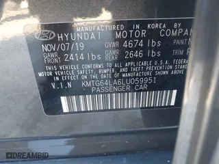 2020 Genesis G70 2.0T with VIN KMTG64LA6LU059951, listed as a IAAI auction lot 41683671 with 43,852 mi miles. Bid and sale history available at carsss.com. Image 9.