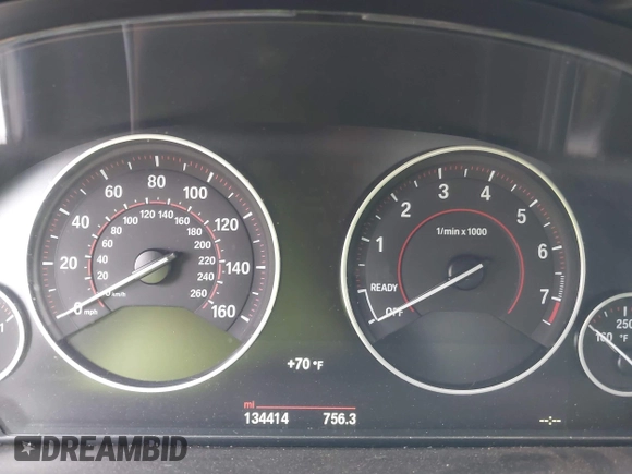 2015 BMW 3 Series 335i xDrive with VIN WBA3B9G56FNR94448, listed as a IAAI auction lot 41948101 with 134,414 mi miles and . Bid and sale history available at carsss.com. Image 7.