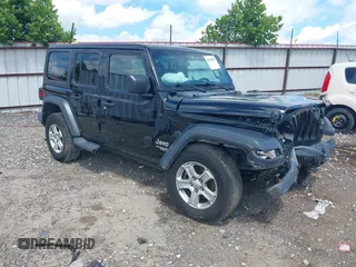 2020 Jeep Wrangler Unlimited Sport S z VIN 1C4HJXDN1LW281595, wystawiony jako IAAI lot #42528549 z przebiegiem 91 874 mil mil oraz . Historia ofert i sprzedaży dostępna na DreamBid. Obrazek 1.