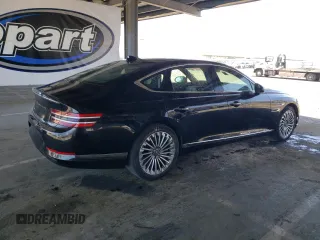 2023 Genesis G80 z VIN KMTGE4S1XPU005594, wystawiony jako Copart lot #59148875 z przebiegiem 20 576 mil mil oraz Nie do naprawy • Non repairable. Historia ofert i sprzedaży dostępna na DreamBid. Obrazek 3.