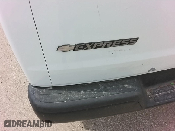 2013 Chevrolet Express Cargo Van with VIN 1GCWGFCA3D1139097, listed as a IAAI auction lot 42191095 with 171,794 mi miles. Bid and sale history available at carsss.com. Image 1.