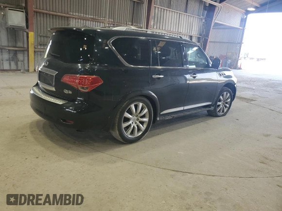 2012 Infiniti QX56 7-passenger with VIN JN8AZ2NF9C9517904, listed as a Copart auction lot 49315055 with 0 mi miles and Salvage Title. Bid and sale history available at carsss.com. Image 3.