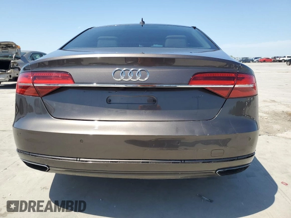 2015 Audi A8 L 4.0T with VIN WAU32AFD9FN032185, listed as a Copart auction lot 53472595 with 45,357 mi miles and Salvage Title. Bid and sale history available at carsss.com. Image 6.
