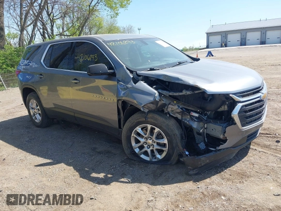 2020 Chevrolet Traverse LS with VIN 1GNERFKW0LJ262283, listed as a IAAI auction lot 42106293 with 52,934 mi miles and . Bid and sale history available at DreamBid. Image 1.