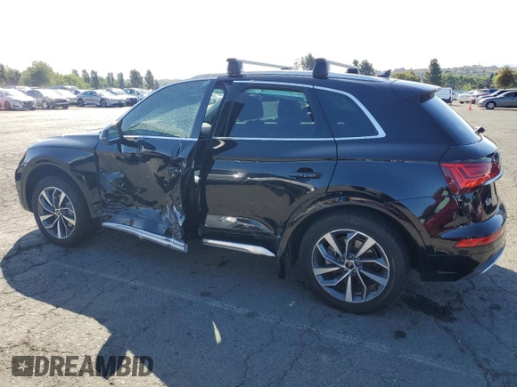 2021 Audi Q5 Premium Plus with VIN WA1BAAFY6M2020296, listed as a Copart auction lot 56736205 with 75,955 mi miles and Salvage title. Bid and sale history available at DreamBid. Image 2.