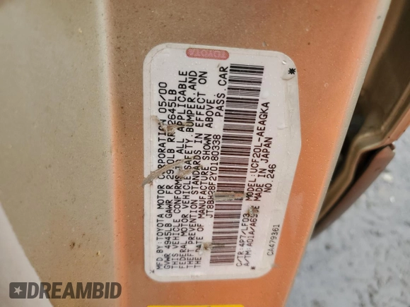2000 Lexus LS 400 z VIN JT8BH28F2Y0180338, wystawiony jako Copart lot #46099195 z przebiegiem 241 041 mil mil oraz Szkoda całkowita • Salvage title. Historia ofert i sprzedaży dostępna na DreamBid. Obrazek 12.
