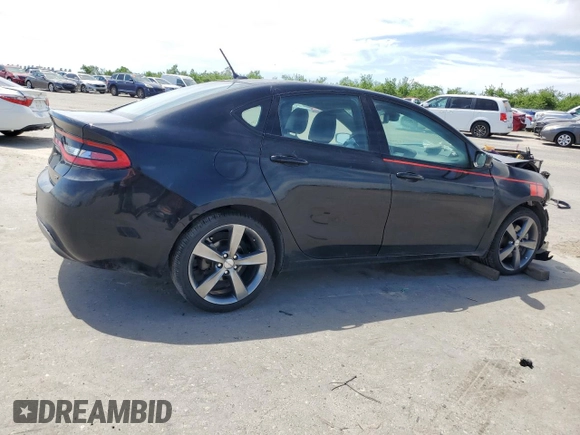 2015 Dodge Dart GT with VIN 1C3CDFEB5FD266246, listed as a Copart auction lot 52561855 with 129,964 mi miles and Salvage Title. Bid and sale history available at carsss.com. Image 3.