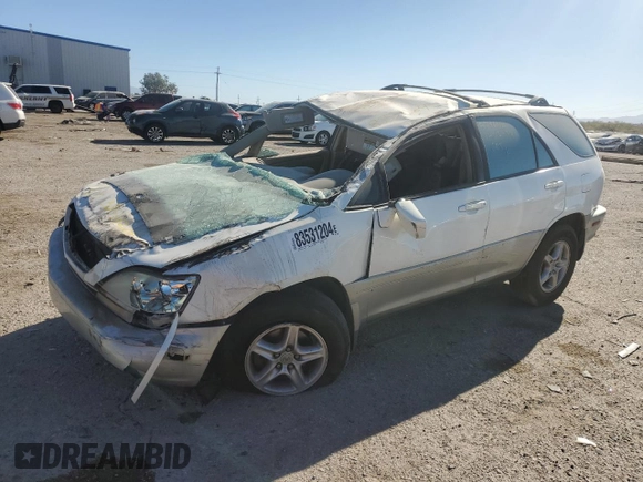 2001 Lexus RX 300 with VIN JTJGF10UX10083652, listed as a Copart auction lot 83531204 with 0 mi miles and Salvage Title. Bid and sale history available at carsss.com. Image 1.