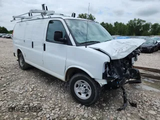 2023 Chevrolet Express Cargo with VIN 1GCWGAFP8P1113635, listed as a Copart auction lot 62947825 with 37,544 mi miles and Salvage title. Bid and sale history available at DreamBid. Image 4.