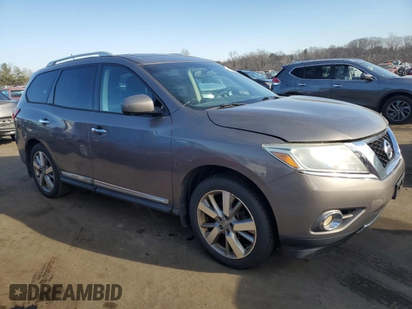 2013 Nissan Pathfinder Platinum with VIN 5N1AR2MM9DC658953, listed as a Copart auction lot 41987785 with 189,559 mi miles and Clean Title. Bid and sale history available at carsss.com. Image 4.