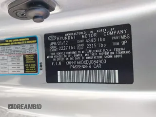 2013 Hyundai Genesis Coupe Premium с VIN KMHHT6KDXDU084903, выставлен на аукционе IAAI как лот 42180404 с пробегом 117 142 миль миль и . История ставок и продаж доступна на DreamBid. Изображение 9.