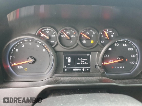 2020 Chevrolet Silverado 1500 Custom with VIN 3GCPWBEH6LG115807, listed as a Copart auction lot 54143865 with 107,807 mi miles and Salvage Title. Bid and sale history available at DreamBid. Image 9.