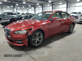 2015 Infiniti Q50 with VIN JN1BV7AR3FM390001, listed as a Copart auction lot 51752225 with 184,105 mi miles and Salvage Title. Bid and sale history available at carsss.com. Image 1.