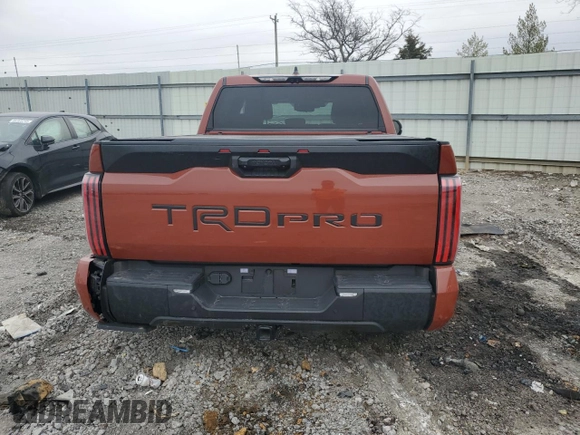 2024 Toyota Tundra TRD Pro Hybrid with VIN 5TFPC5DB6RX076616, listed as a Copart auction lot 43985855 with 7,273 mi miles and Salvage title. Bid and sale history available at DreamBid. Image 6.