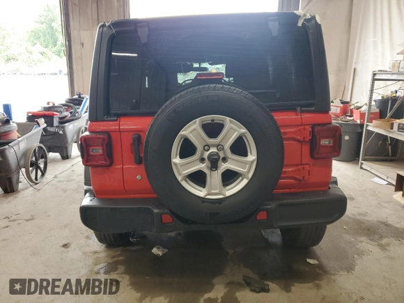 2018 Jeep Wrangler Unlimited Sport S with VIN 1C4HJXDG5JW285227, listed as a Copart auction lot 61264625 with 46,085 mi miles and Salvage title. Bid and sale history available at DreamBid. Image 6.
