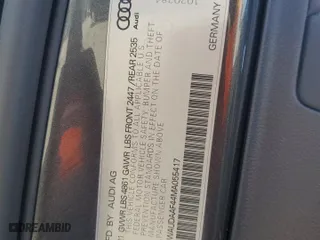 2021 Audi A4 Sedan S line Premium with VIN WAUDAAF44MA055417, listed as a Copart auction lot 49493075 with 24,875 mi miles and Salvage Title. Bid and sale history available at carsss.com. Image 12.