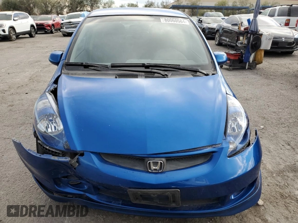 2007 Honda Fit Sport z VIN JHMGD38697S018037, wystawiony jako Copart lot #80060584 z przebiegiem 69 958 mil mil oraz Szkoda całkowita • Salvage title. Historia ofert i sprzedaży dostępna na DreamBid. Obrazek 5.