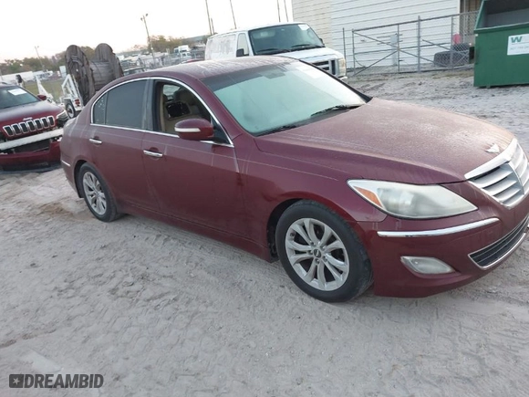 2012 Hyundai Genesis 3.8L with VIN KMHGC4DD1CU176705, listed as a IAAI auction lot 41686540 with 134,320 mi miles. Bid and sale history available at carsss.com. Image 1.