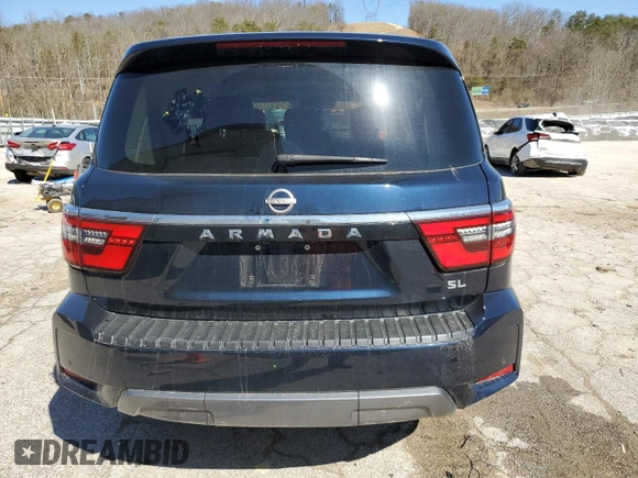 2022 Nissan Armada SL with VIN JN8AY2BD4N9676791, listed as a Copart auction lot 48520835 with 44,075 mi miles and Salvage Title. Bid and sale history available at carsss.com. Image 6.