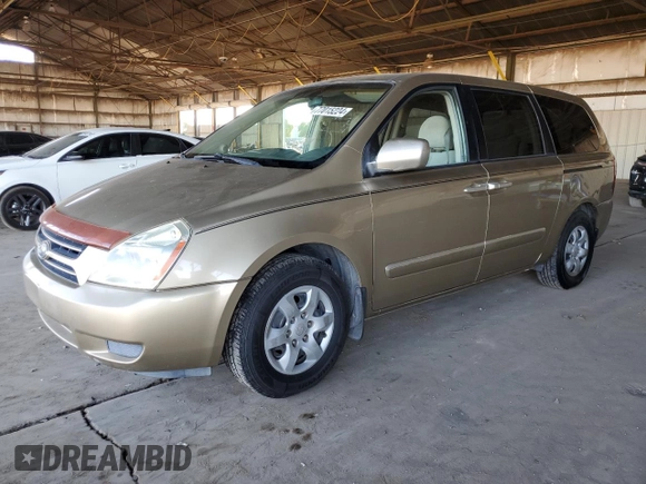 2006 Kia Sedona LX with VIN KNDMB233166051719, listed as a Copart auction lot 77015224 with 138,398 mi miles and Clean Title. Bid and sale history available at carsss.com. Image 1.