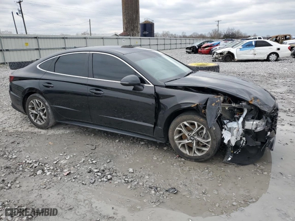 2021 Hyundai Sonata SEL with VIN KMHL64JA1MA143982, listed as a Copart auction lot 45816925 with 74,616 mi miles and Salvage Title. Bid and sale history available at carsss.com. Image 4.