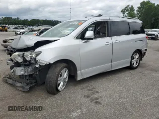 2013 Nissan Quest SV with VIN JN8AE2KP2D9069256, listed as a Copart auction lot 58923485 with 114,843 mi miles and Salvage title. Bid and sale history available at DreamBid. Image 1.