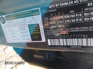 2020 Mercedes-Benz GLC 300 с VIN WDC0G8DB7LF717786, выставлен на аукционе IAAI как лот 40901142 с пробегом 74 581 миль миль и . История ставок и продаж доступна на DreamBid. Изображение 9.