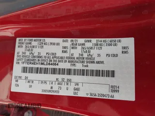 2021 Ford Ranger XL с VIN 1FTER4EH1MLD84084, выставлен на аукционе IAAI как лот 42057338 с пробегом 35 942 миль миль и . История ставок и продаж доступна на DreamBid. Изображение 9.