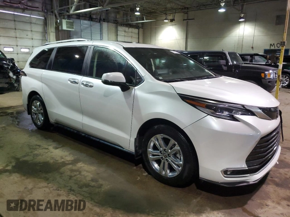 2023 Toyota Sienna Platinum with VIN 5TDESKFC9PS082542, listed as a Copart auction lot 89056995 with 24,053 mi miles and Clean Title. Bid and sale history available at DreamBid. Image 4.