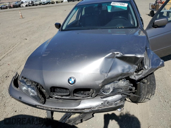 2002 BMW 5 Series 530iA with VIN WBADT63422CH95032, listed as a Copart auction lot 60777994 with 191,220 mi miles and Salvage Title. Bid and sale history available at carsss.com. Image 11.