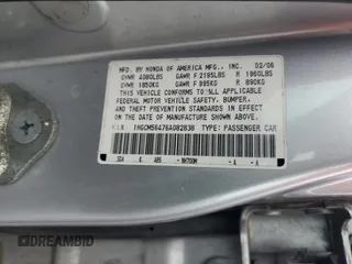 2006 Honda Accord LX with VIN 1HGCM56476A082838, listed as a Copart auction lot 62833545 with 278,550 mi miles and Clean title. Bid and sale history available at DreamBid. Image 12.