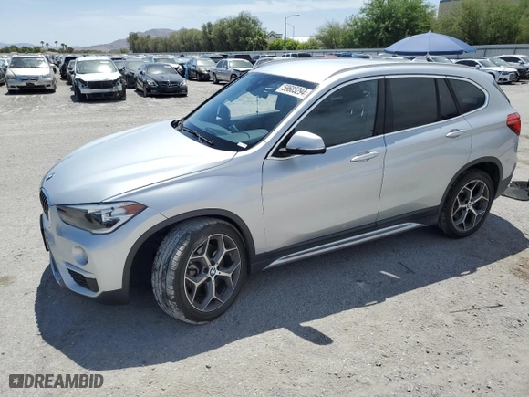 2019 BMW X1 sDrive28i with VIN WBXHU7C53K5L09848, listed as a Copart auction lot 59685294 with 0 mi miles and Salvage Title. Bid and sale history available at carsss.com. Image 1.