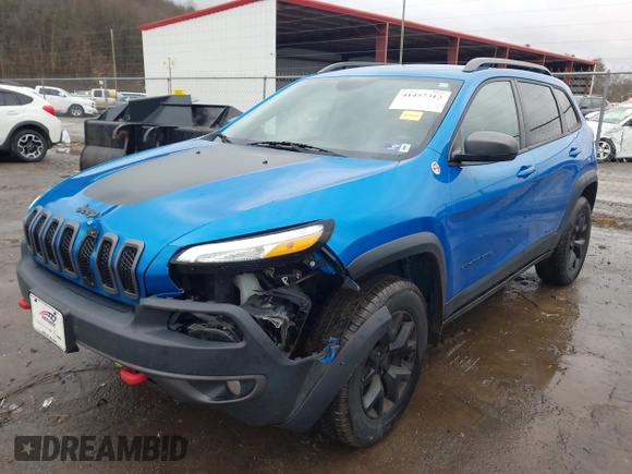 2018 Jeep Cherokee Trailhawk with VIN 1C4PJMBX3JD512813, listed as a IAAI auction lot 41457312 with 125,644 mi miles. Bid and sale history available at carsss.com. Image 21.